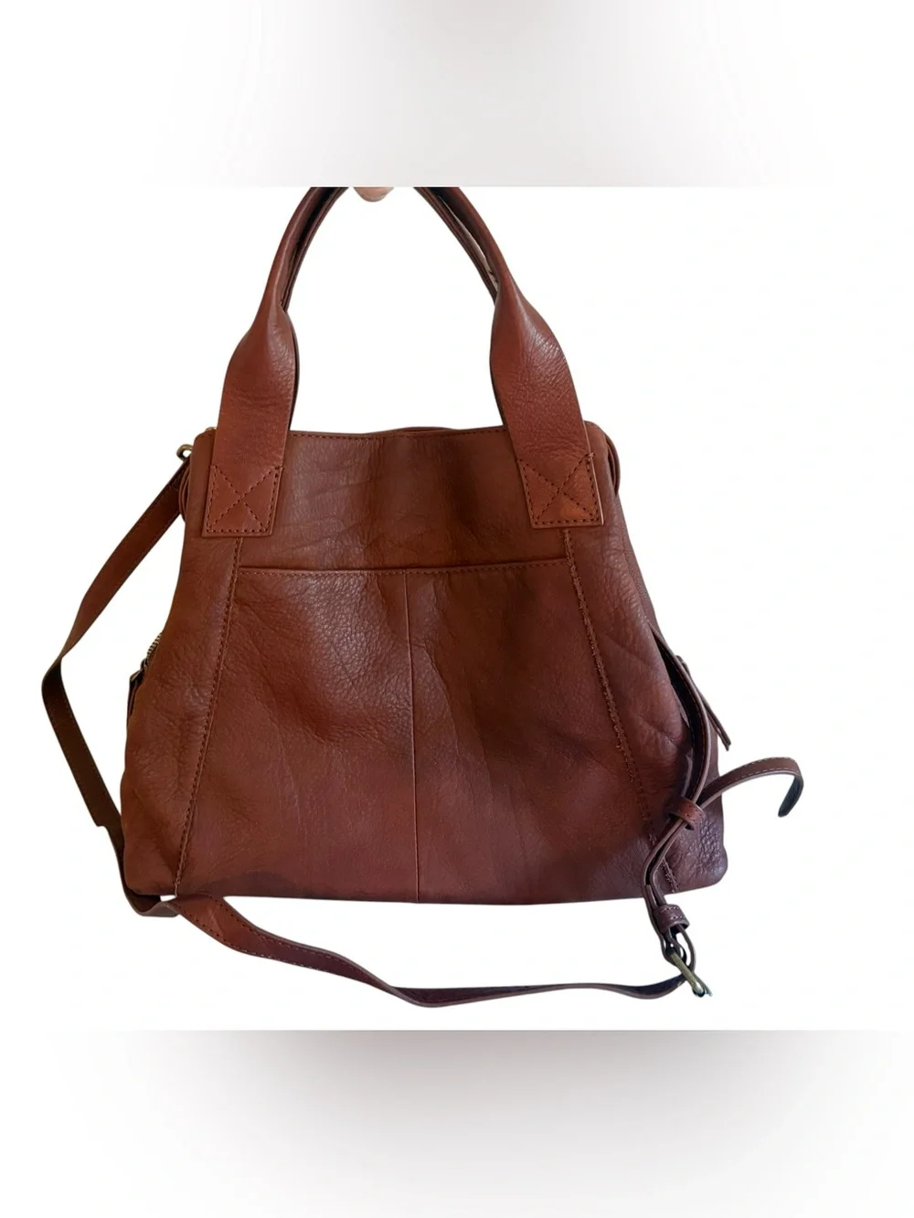 American Leather Co. Ada Triple Entry Leather Satchel